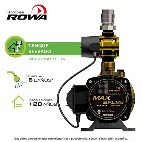 Gando Rowa Bombas Presurizadoras ROWA Max SFL 26 - Aumento de presión de agua en ...