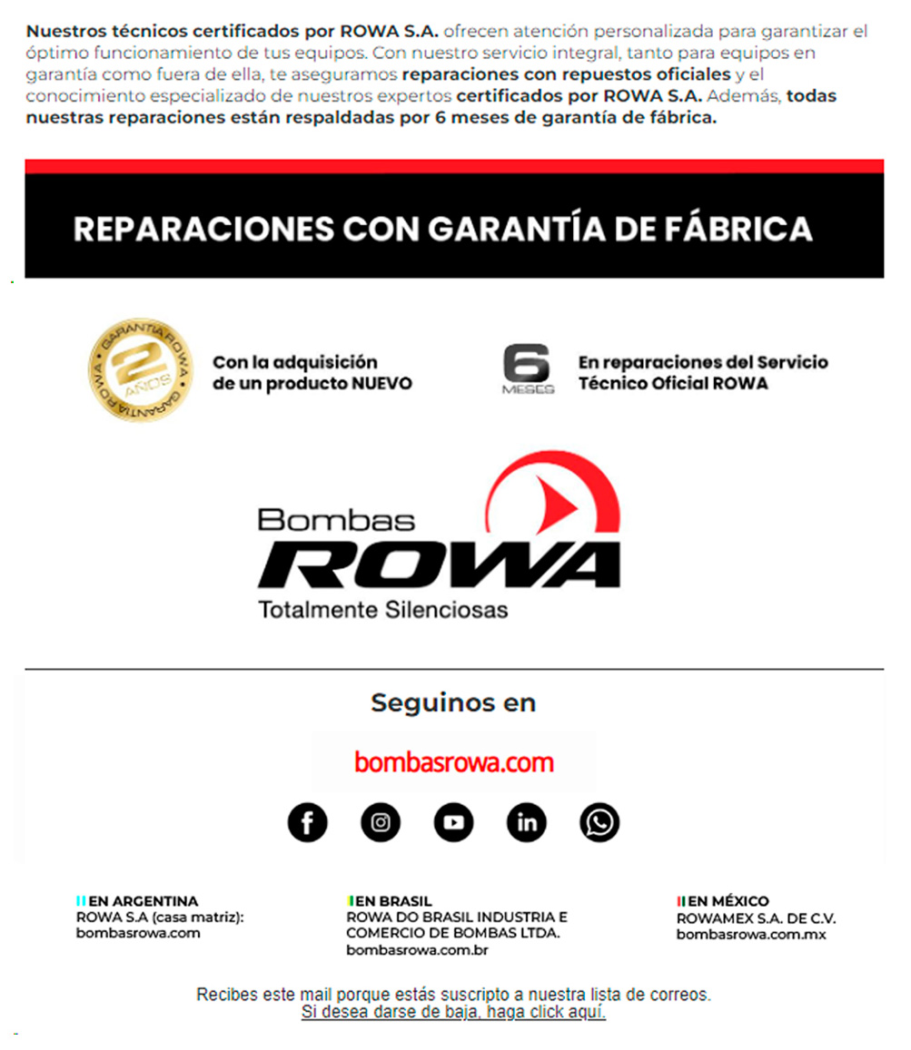 Servicio Técnico Rowa